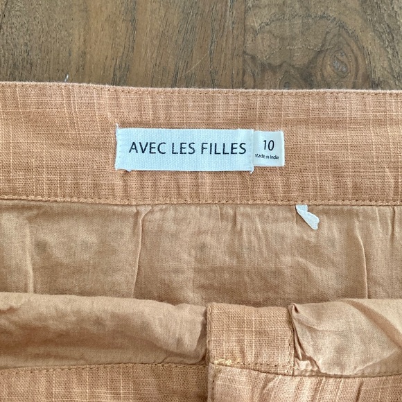 Avec Les Filles Peach Eyelet A-Line Skirt - Picture 2 of 5